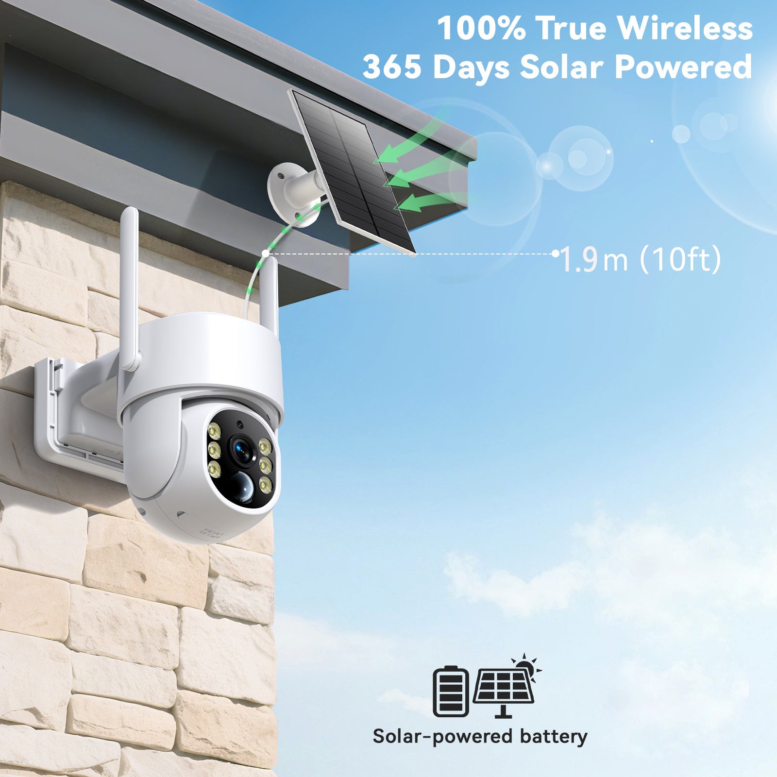 4G LTE Solar Camera - No Wi-Fi Network Needed, 3-Megapixel Ultra-Clarity, 360° Panoramic Pan-Tilt + Intelligent Detection, Automatic Tracking + Full-Color Night Vision, Ideal for Villa Estates/Ranches/Farms - Outdoor Waterproof Camera