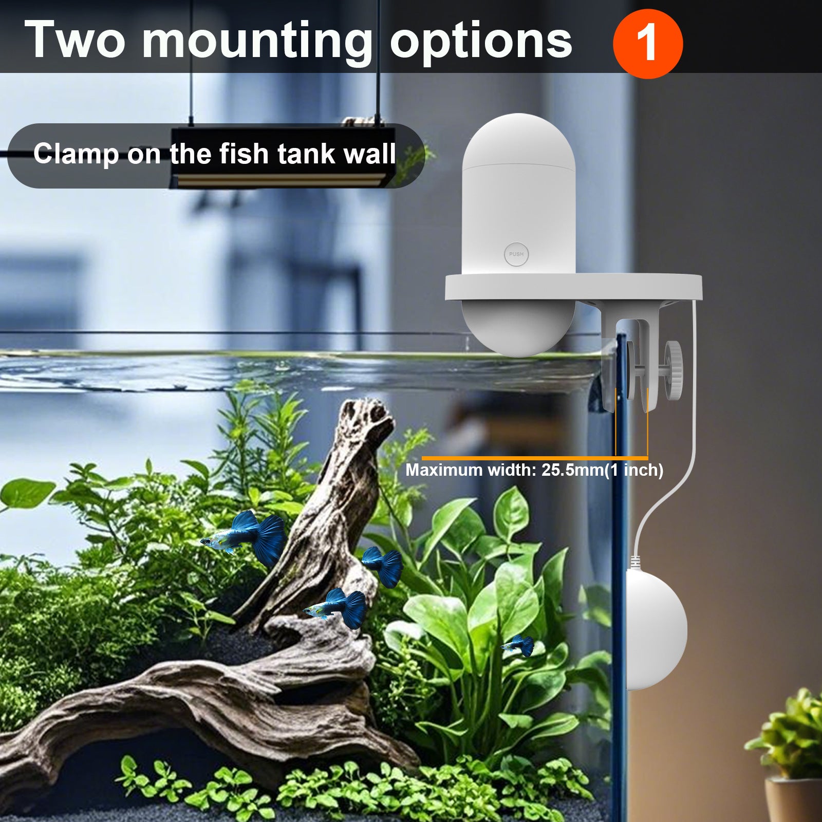 2.5K Smart WiFi Remote Monitoring Visual Fish Tank Automatic Feeder with Wide-Angle Camera