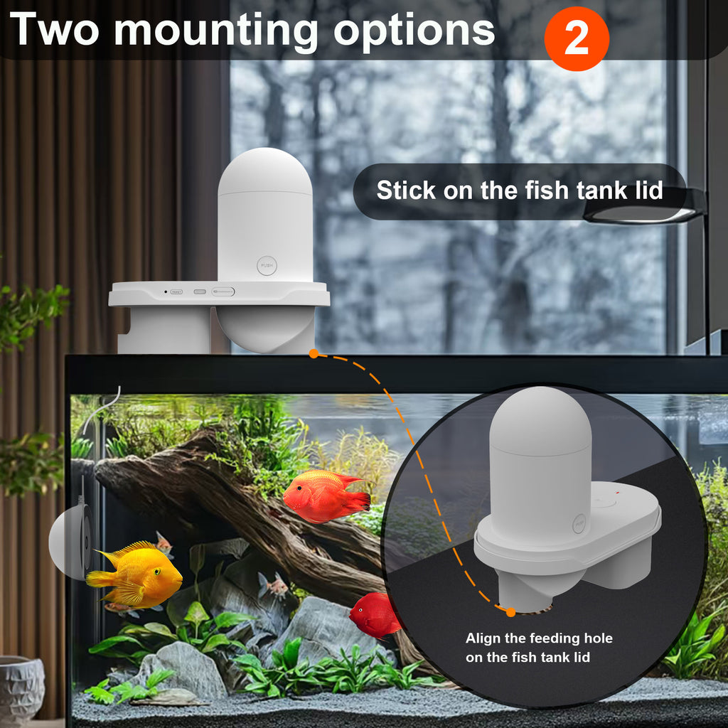 2.5K Smart WiFi Remote Monitoring Visual Fish Tank Automatic Feeder with Wide-Angle Camera