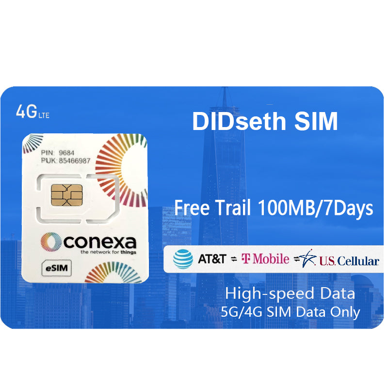 5G/4G LTE Data-Only SIM Card: 3GB, 6GB, 12GB, 24GB Data Packages Starting from $3.95/GB - Suitable for Security Cameras, Body Cameras, Smart Meters, GPS Devices, Hotspots and Unlocked Devices – Including 100MB Free Trial + 7-Day Trial Plan
